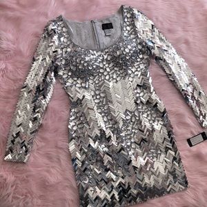 Silver Mirror Crystal Rhinestone Dress